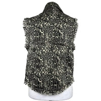 English Rose - Women's Animal Print Distressed Vest