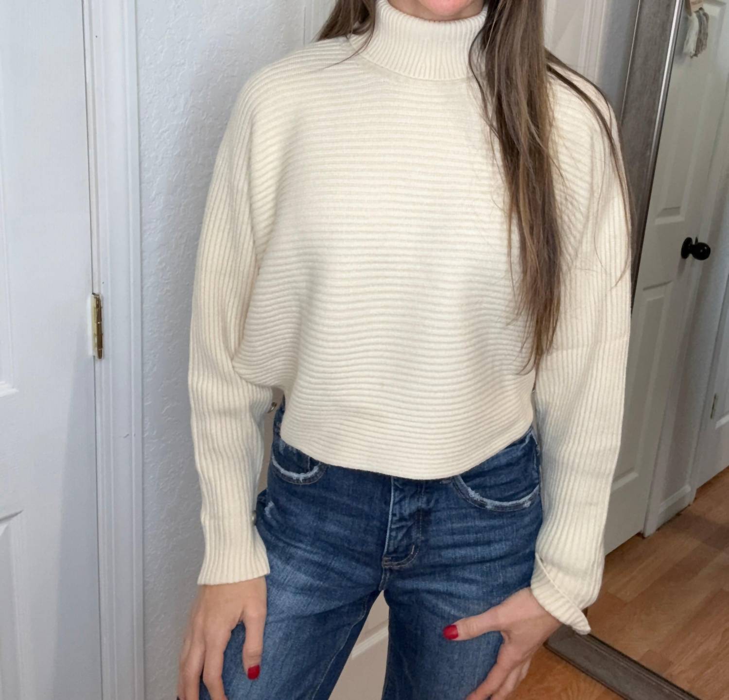 Skies Are Blue - Darlene Turtleneck Dolman Sweater