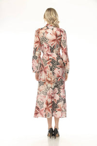 Joseph Ribkoff - Floral Button Front Midi Dress