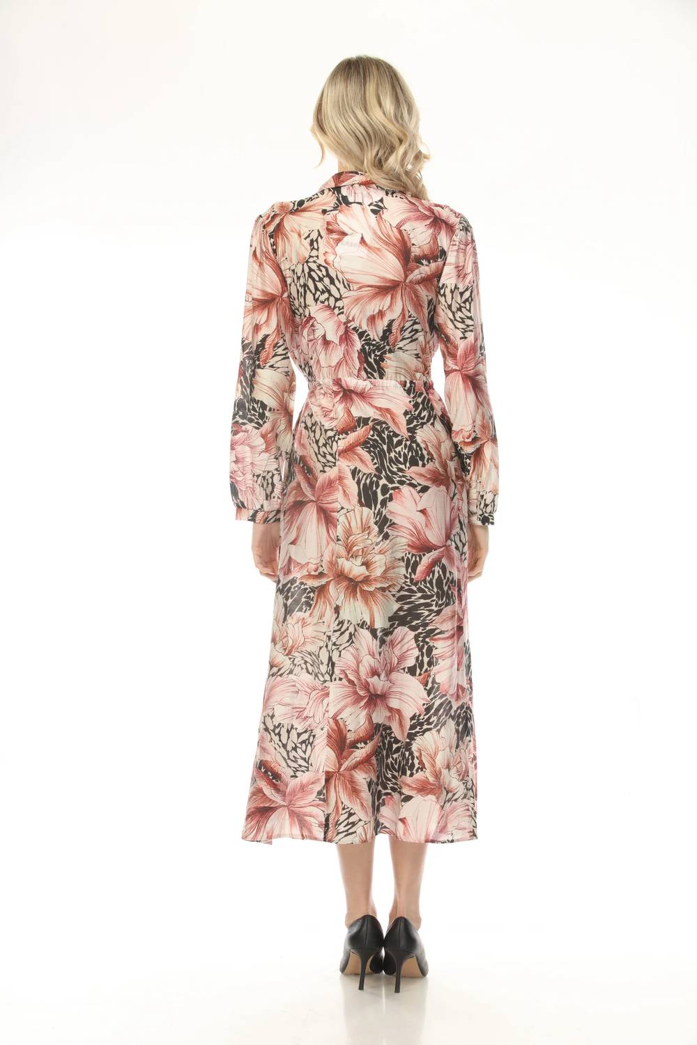 Joseph Ribkoff - Floral Button Front Midi Dress