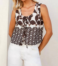 Fifteen Twenty - Emery Tie Front Sleeveless Top