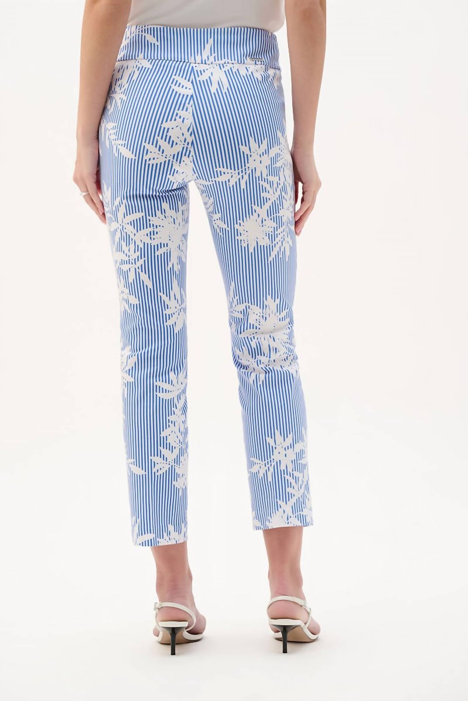 Joseph Ribkoff - Striped Floral Straight Leg Pant