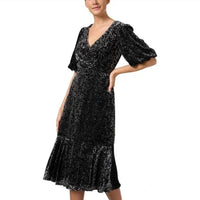Shoshanna - Colette Silk Blend Velvet Dot Dress