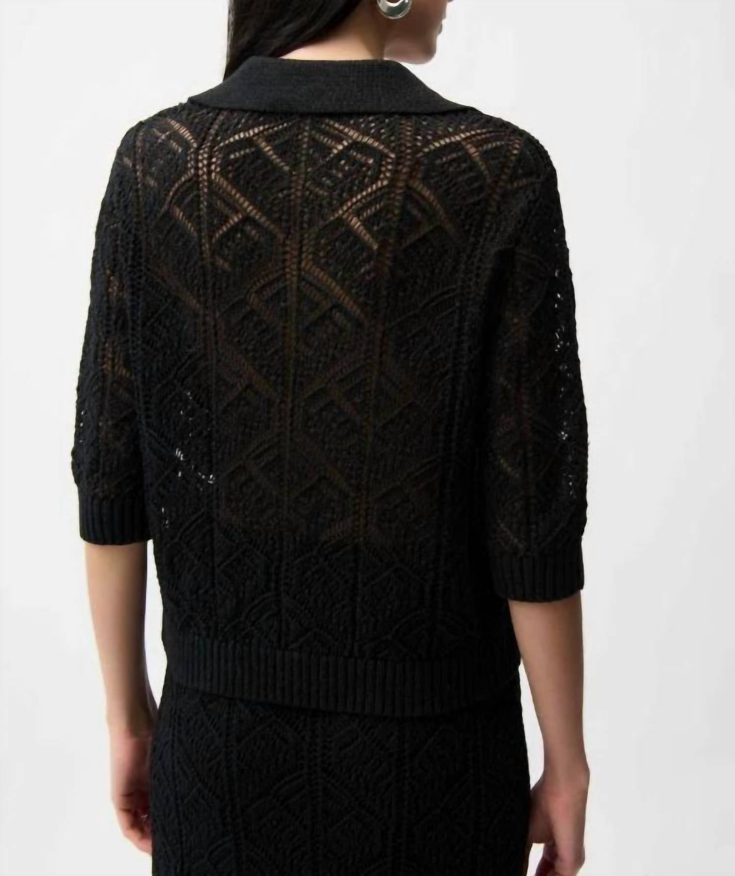 Joseph Ribkoff - Cotton Blend Open Stitch Sweater