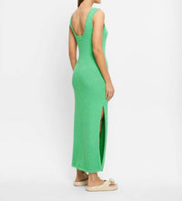 KIVARI Martina Maxi Knit Dress in green - women's dress - detail view