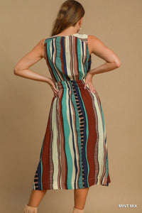 Umgee - Abstract Print Midi Dress