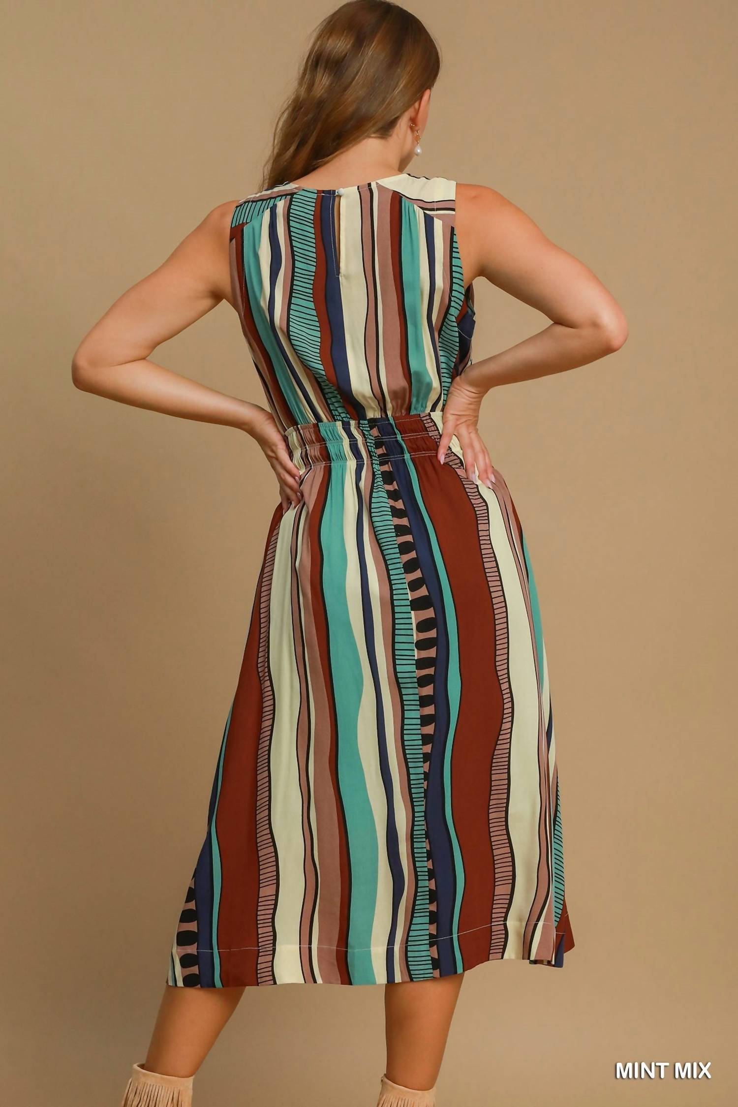 Umgee - Abstract Print Midi Dress
