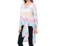 Jen & Co. Pastel Long Boho Kimono Wrap in stripe unicorn - women's scarf