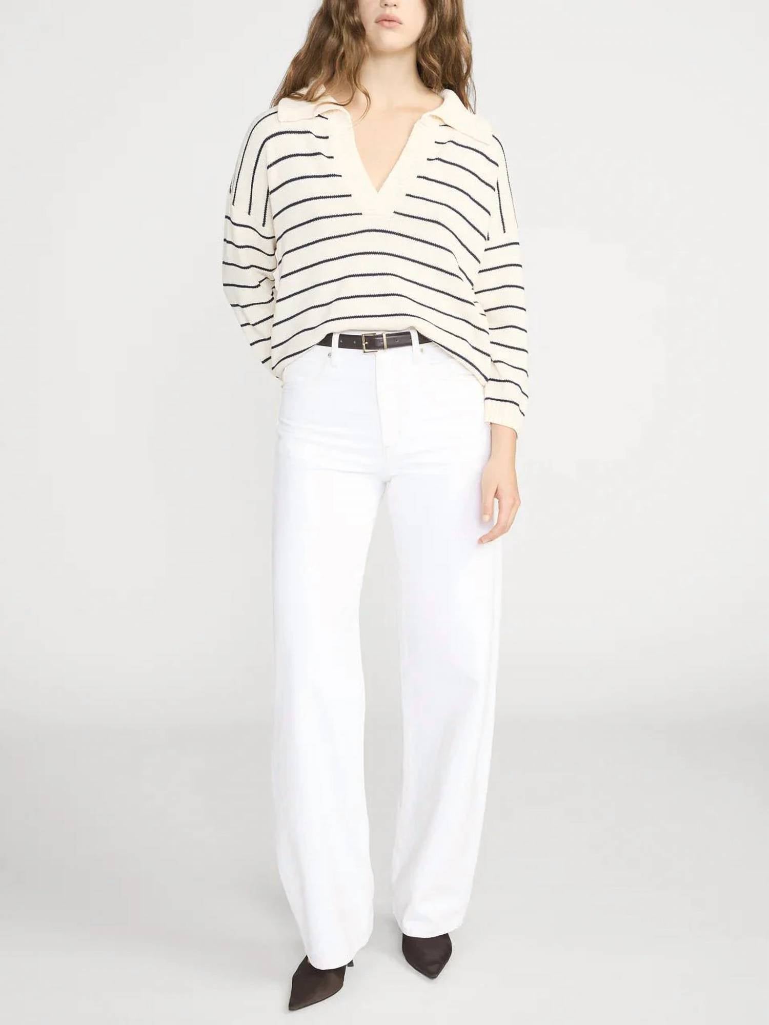 Frame - Stripe Eazy Pullover Sweater