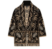 Alanui - Lush Nature Foulard Cardigan in Black Sandstorm