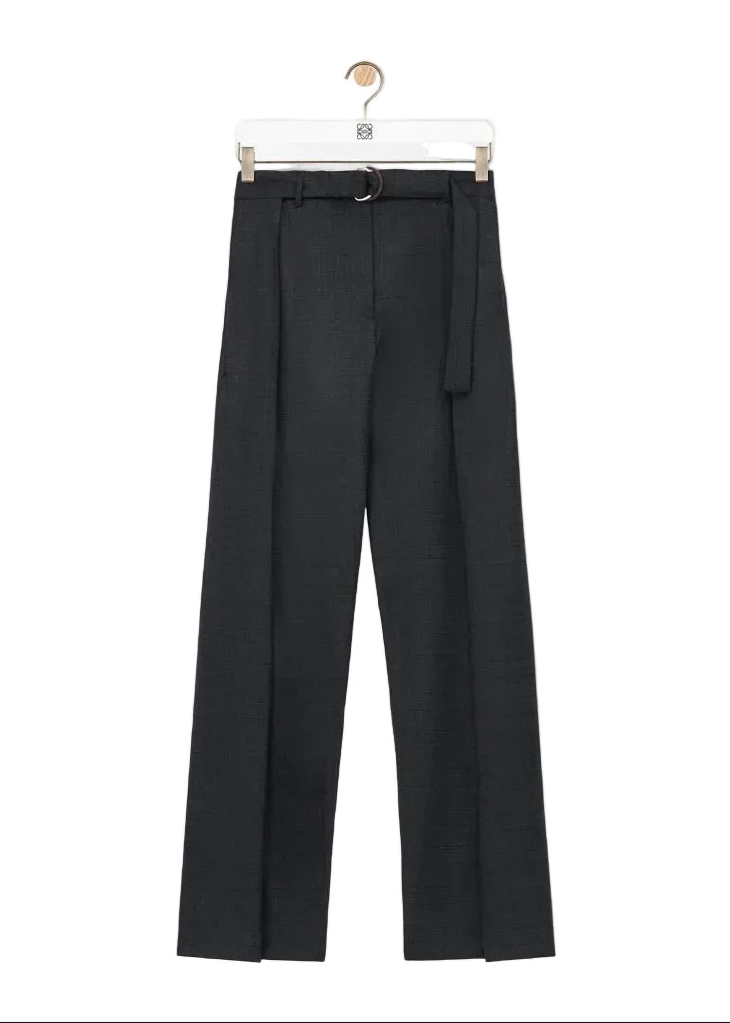 Loewe - Women's Check Belted Trouser With Front Pleat