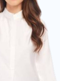 Karen Kane Long Sleeve Placket Top in glass - women's shirt - detail view