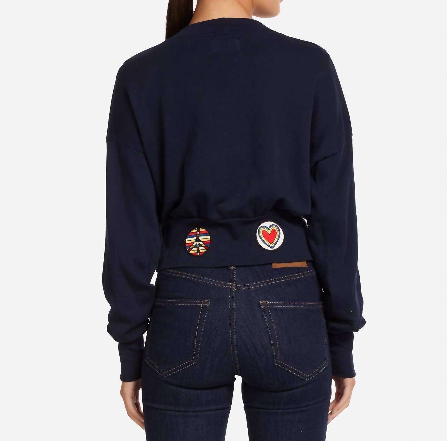 Lauren Moshi - Camas Hippie Peace Love Patches Cardigan