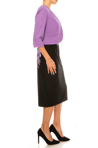 Maya Brooke - Floral Print Two-piece Jacket Dress