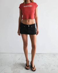Abrand Jeans - BABYGIRL RIB CROPPED TEE