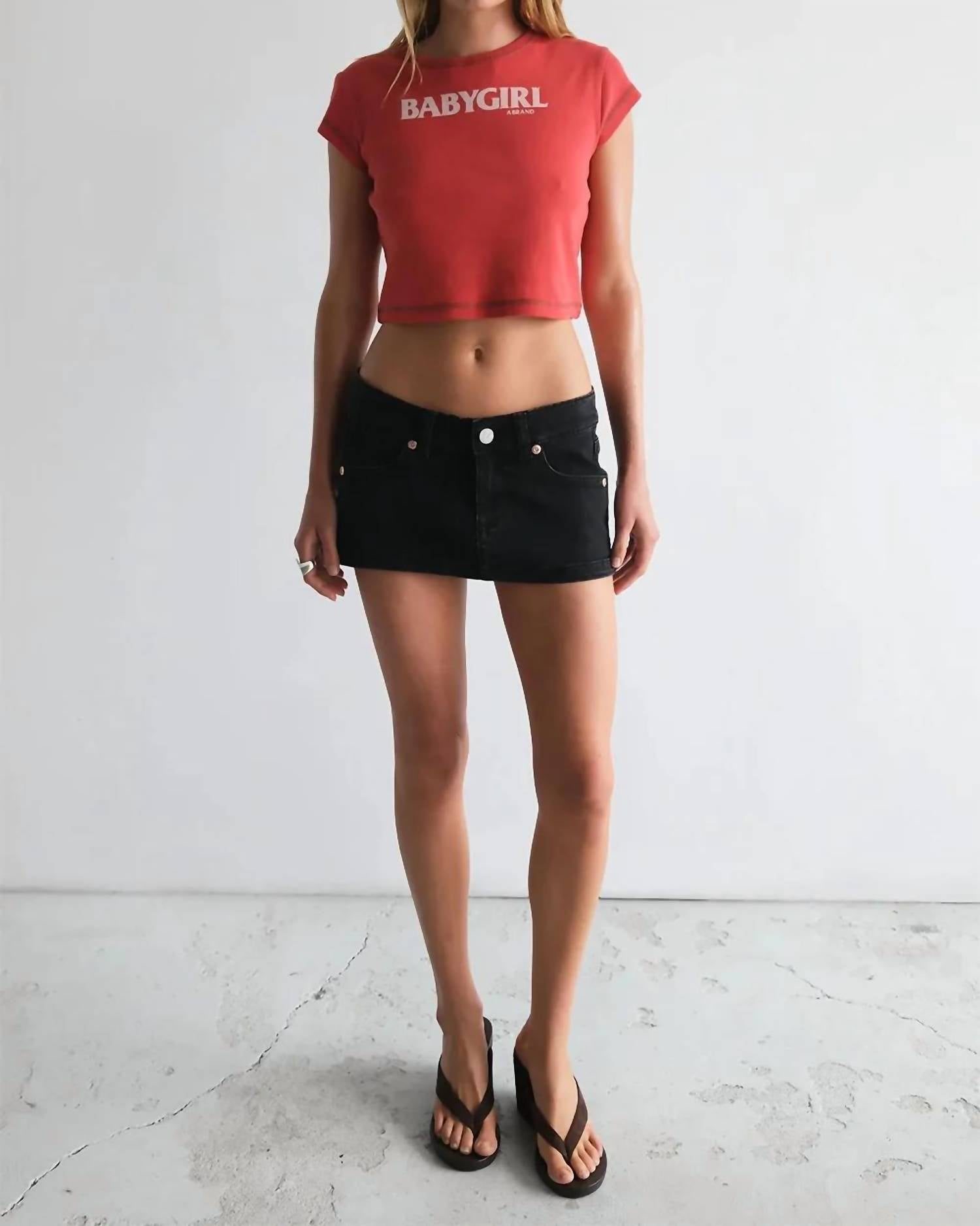 Abrand Jeans - BABYGIRL RIB CROPPED TEE