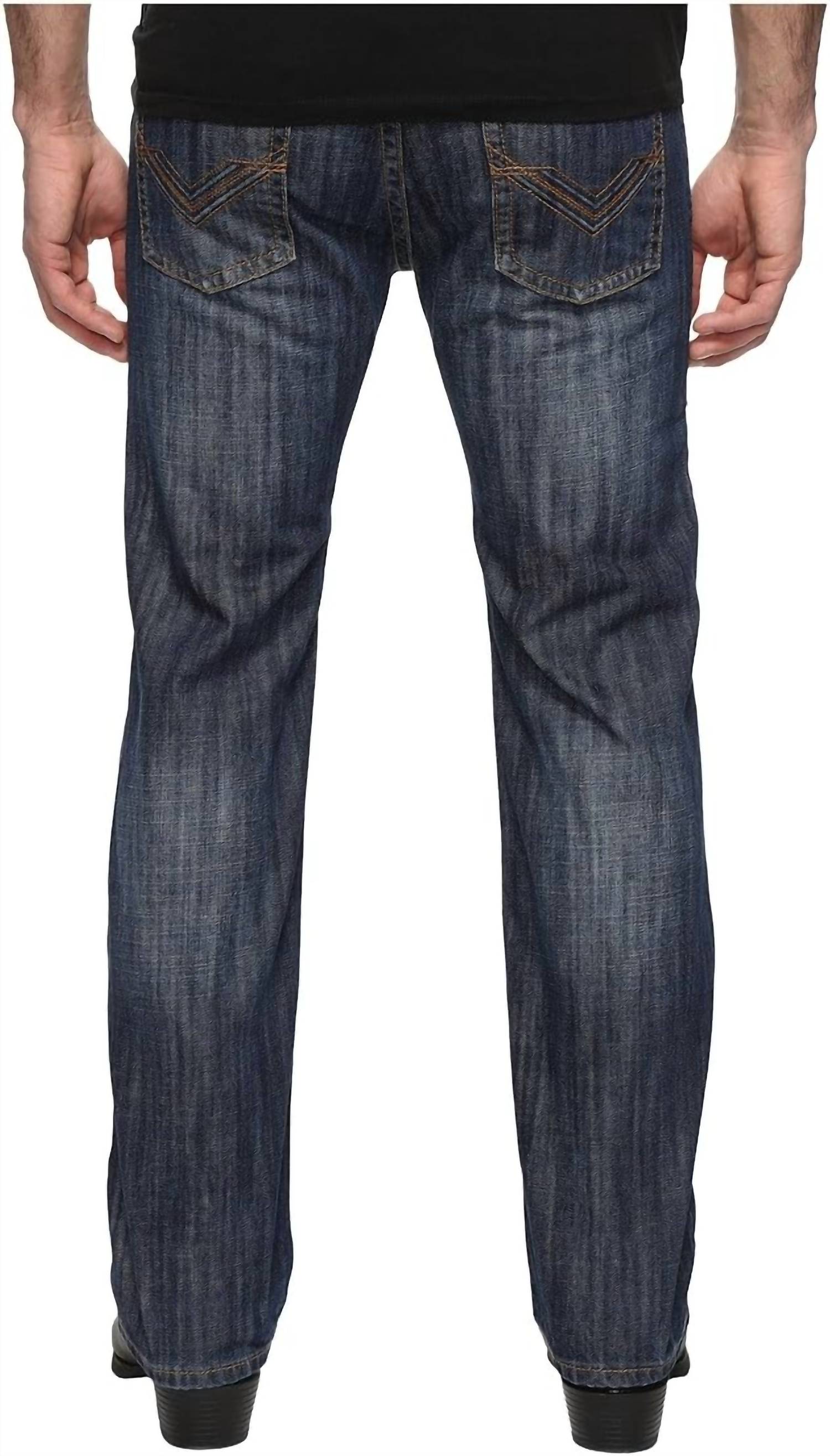 Rock & Roll Denim Men's Pistol Straight Toned V Jeans in dark wash - men's jeans - detail view