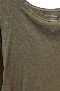 Majestic Filatures - Women's Stretch Linen 3/4 Sleeve Boatneck Top