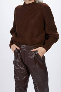 PLEATED LEATHER PANTS