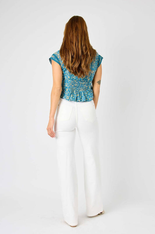 Judy Blue - High-waisted Braided Detail Wide Leg Jeans