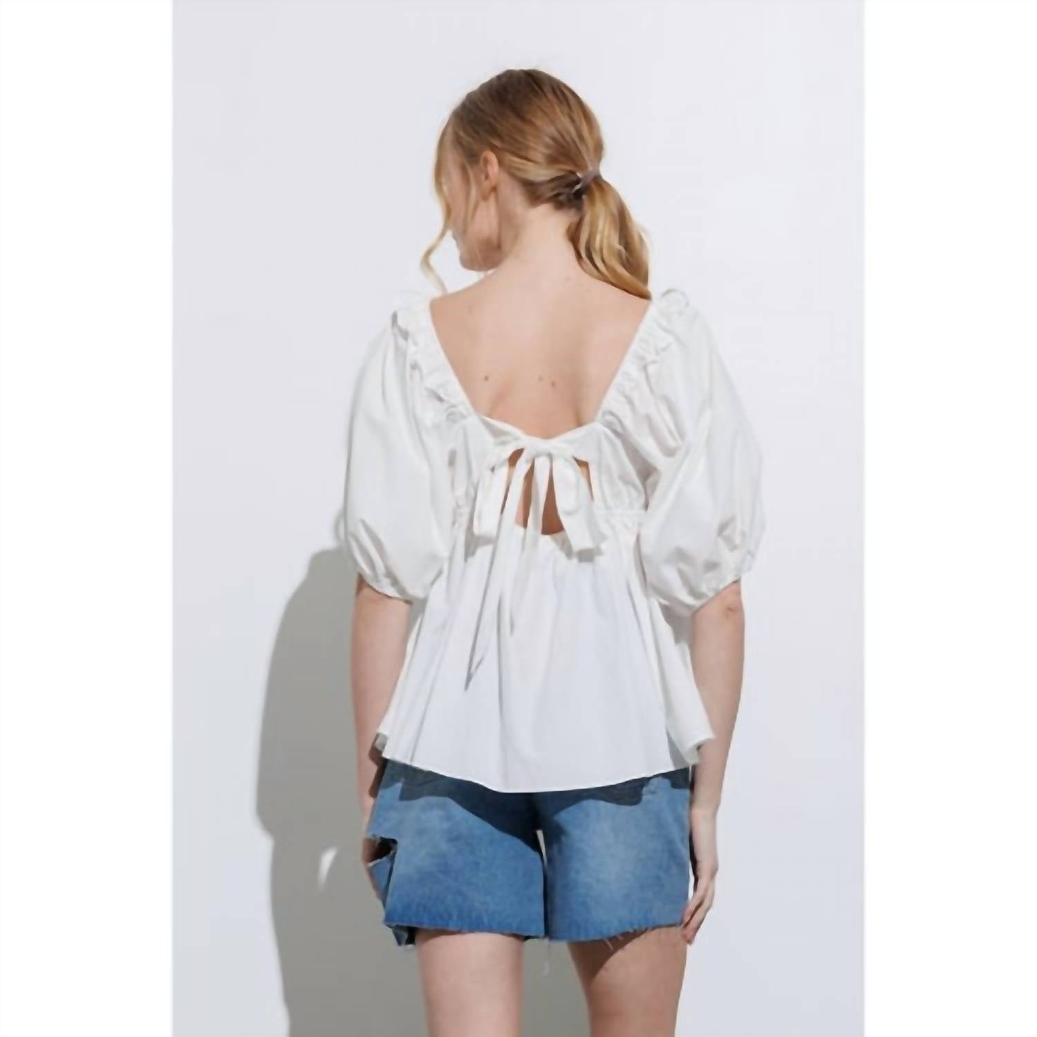 Baby Doll Back Tie Blouse