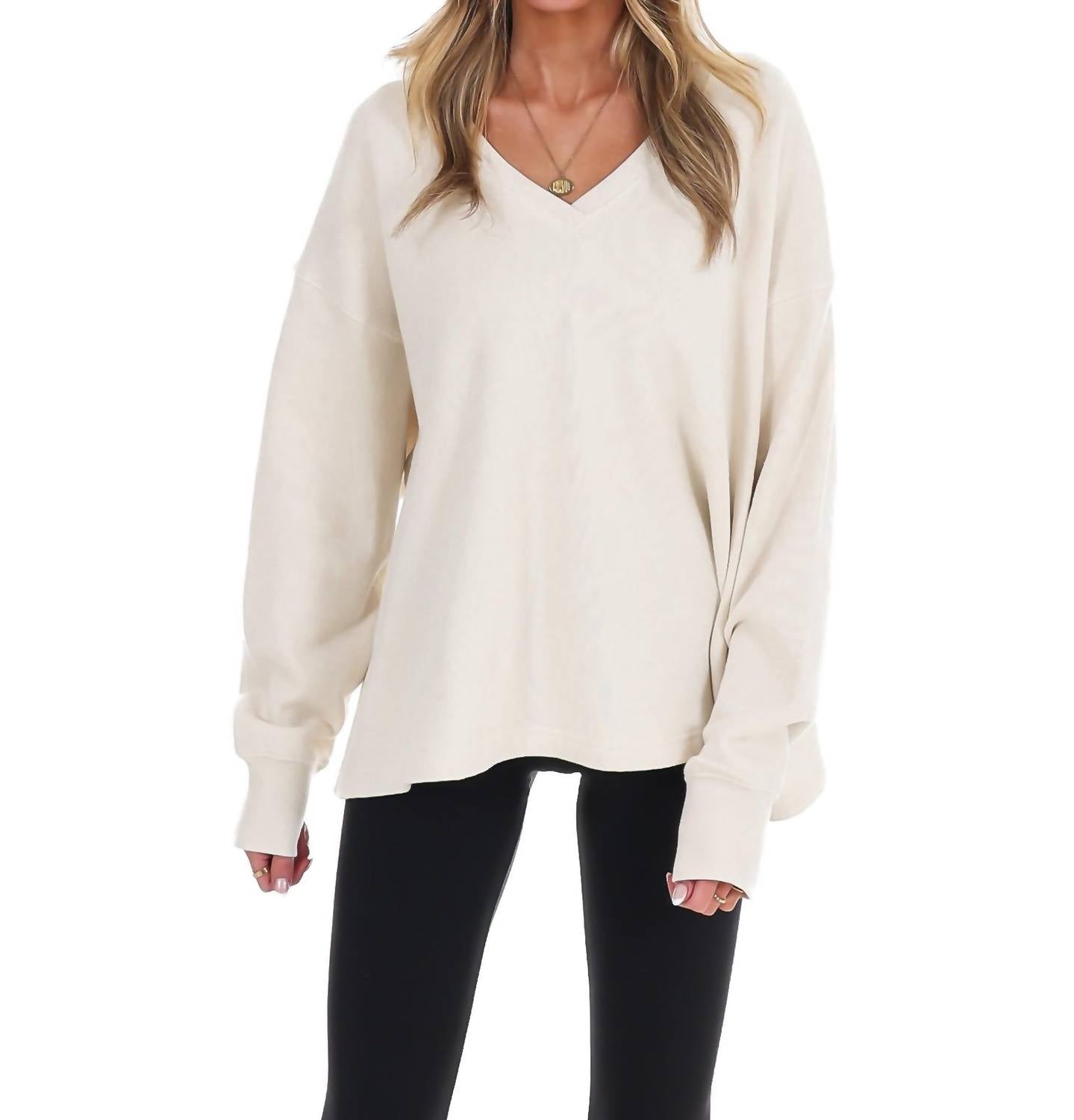 Hyfve - Urban Fade Oversized V-Neck Sweatshirt