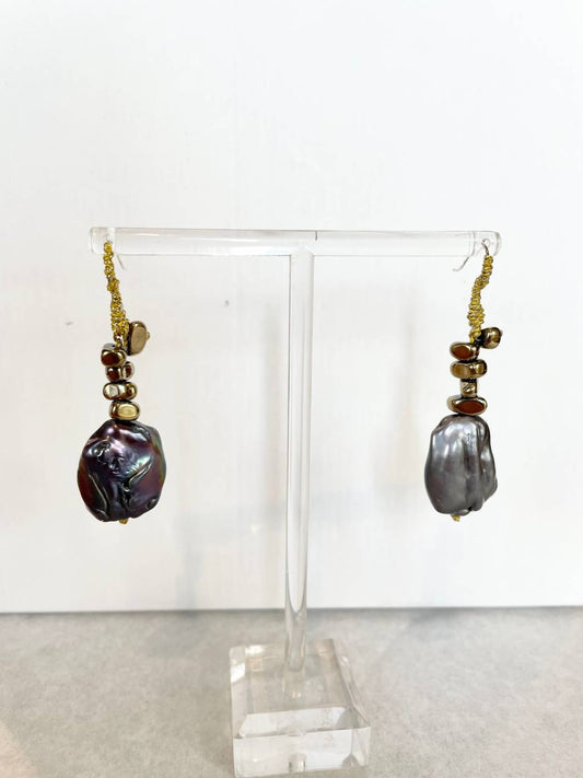 Mela Jewellery - Women's F Lupi Baroque Peacock Pearl Earrings