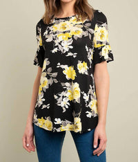 Collective Rack - Floral Top With Ruffle Sleeves
