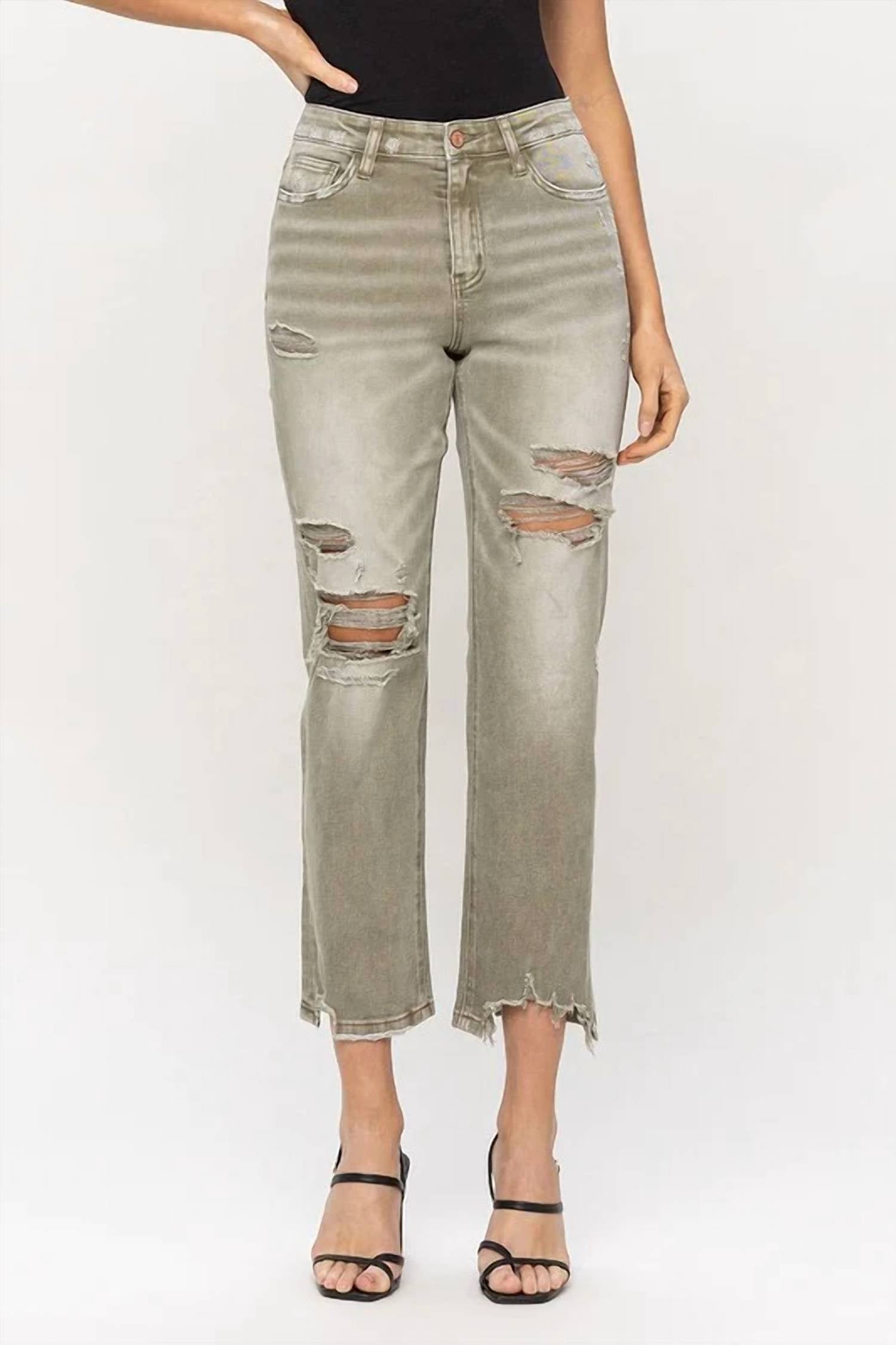 Vervet By Flying Monkey - High Rise Crop Straight Denim Jeans