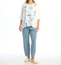 Jess & Jane - Piers Mineral Washed Gauze Poncho Top