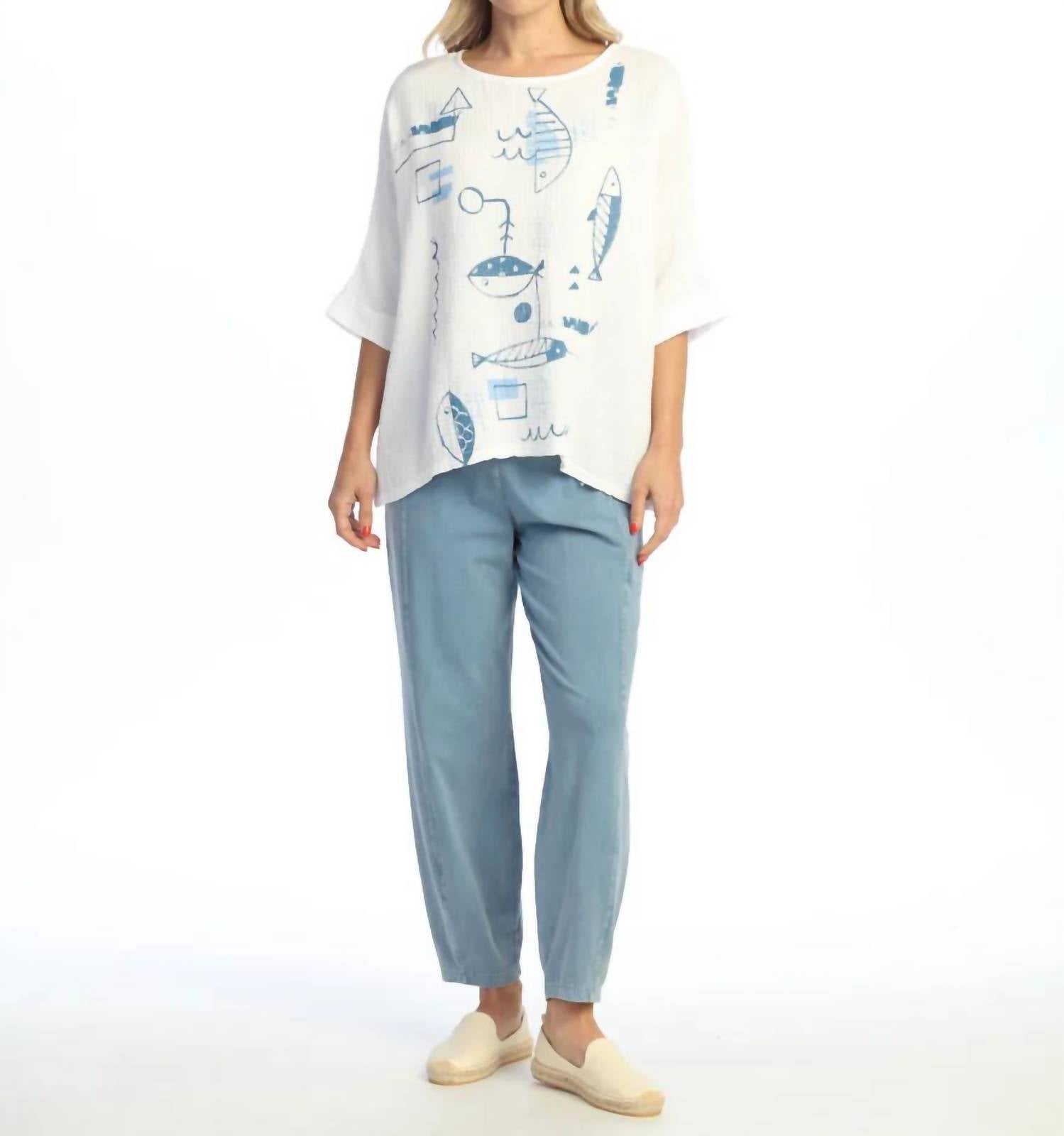 Jess & Jane - Piers Mineral Washed Gauze Poncho Top