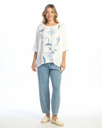 Jess & Jane - Piers Mineral Washed Gauze Poncho Top