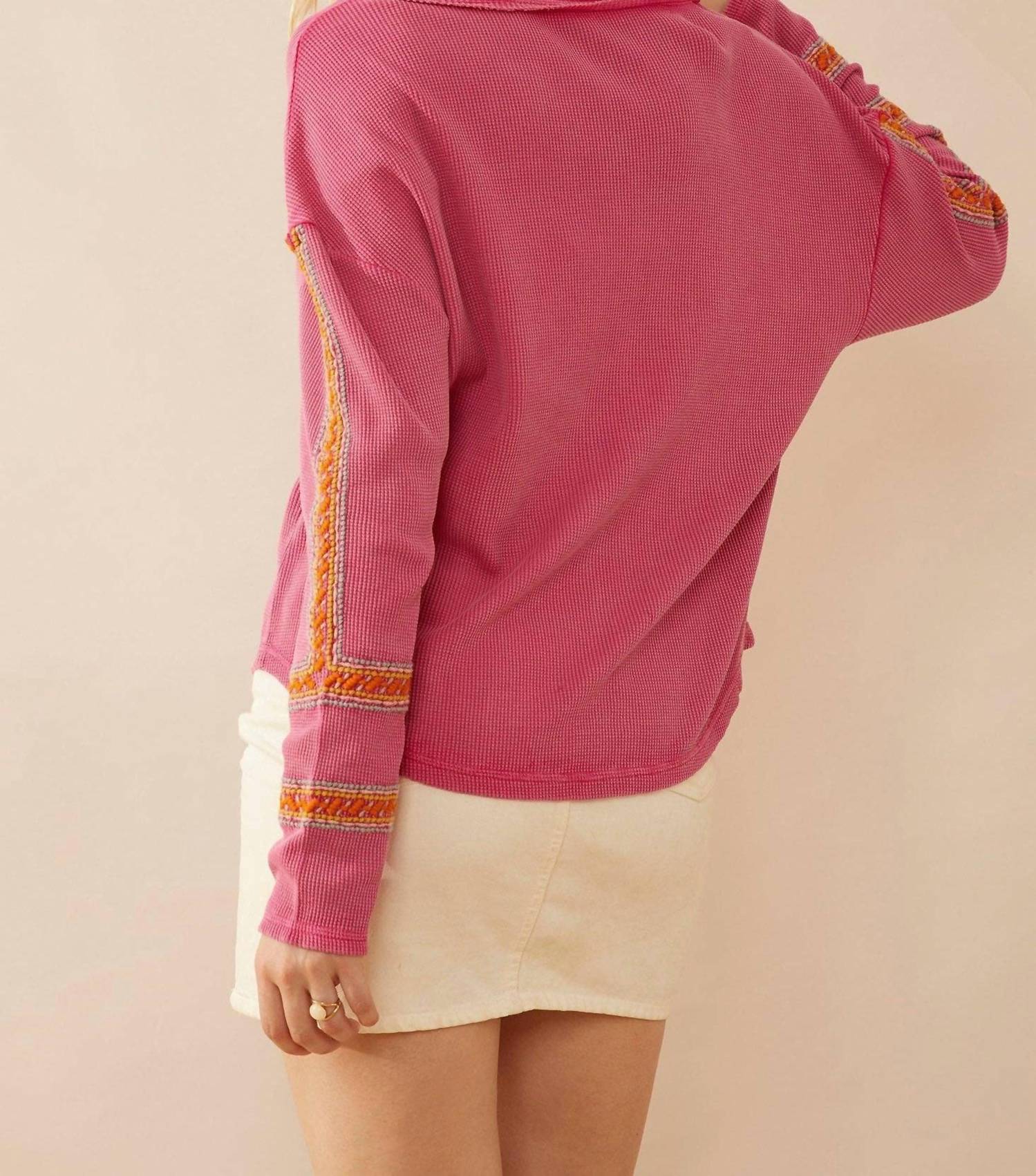 Myra Bag - Floral Embroidered Waffle Top