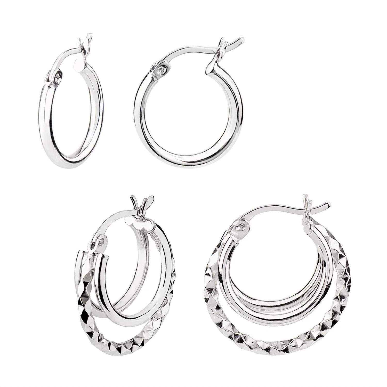 Gold & Honey - Women's Sterling Silver Earrings, Set Of 2