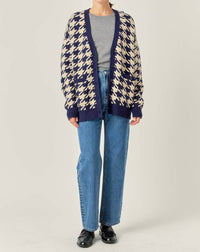 English Factory - Houndstooth Knit Cardigan