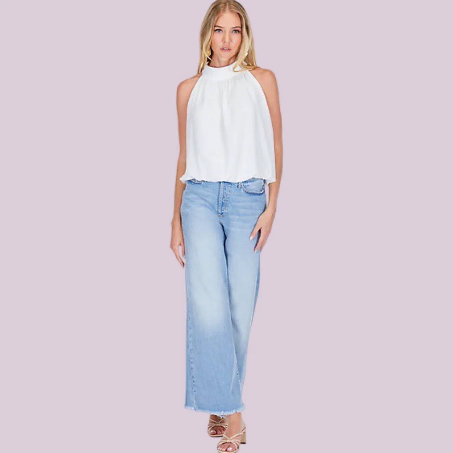 Joy Joy - Bubble Hem Halter Top