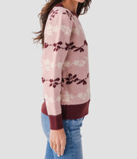 Listicle - Floral Jacquard Knit Sweater