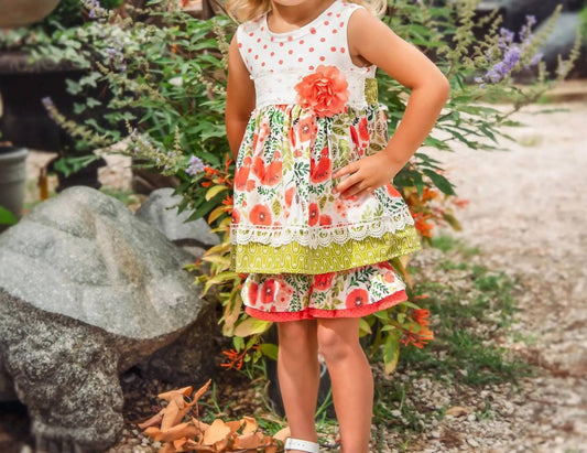 Haute Baby - Toddlers Poppy Garden 2pc Tunic Set