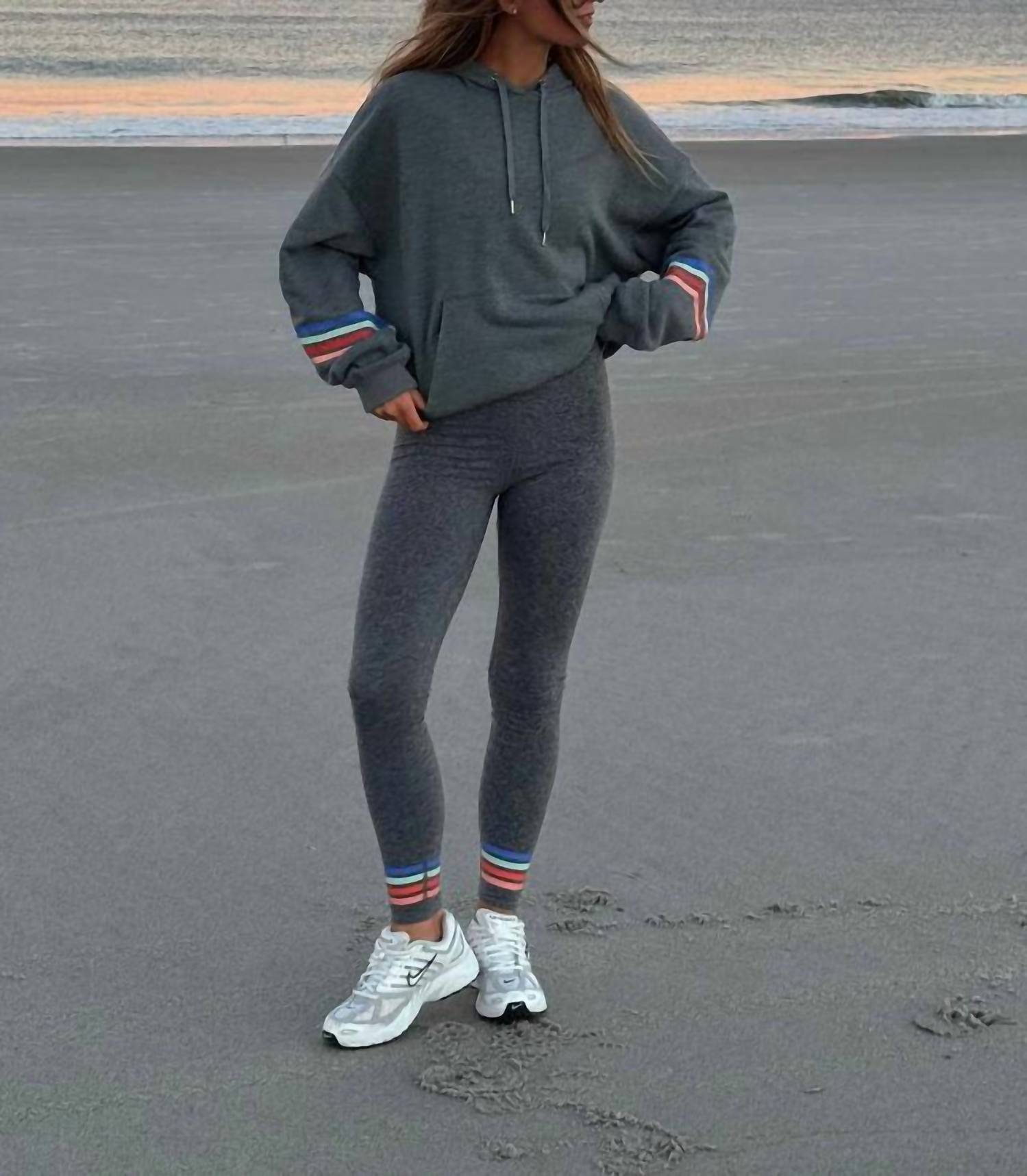 Beach Riot Dess Fleece Hoodie in horizon heather gray - women's top - view 6