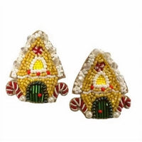 Allie Beads - Women's Gingerbread House Stud Earrings