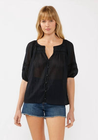 Lovestitch - Puff Sleeve Pleated Yoke Top