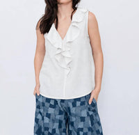 Blueberry - Wave Neck Sleeveless Top