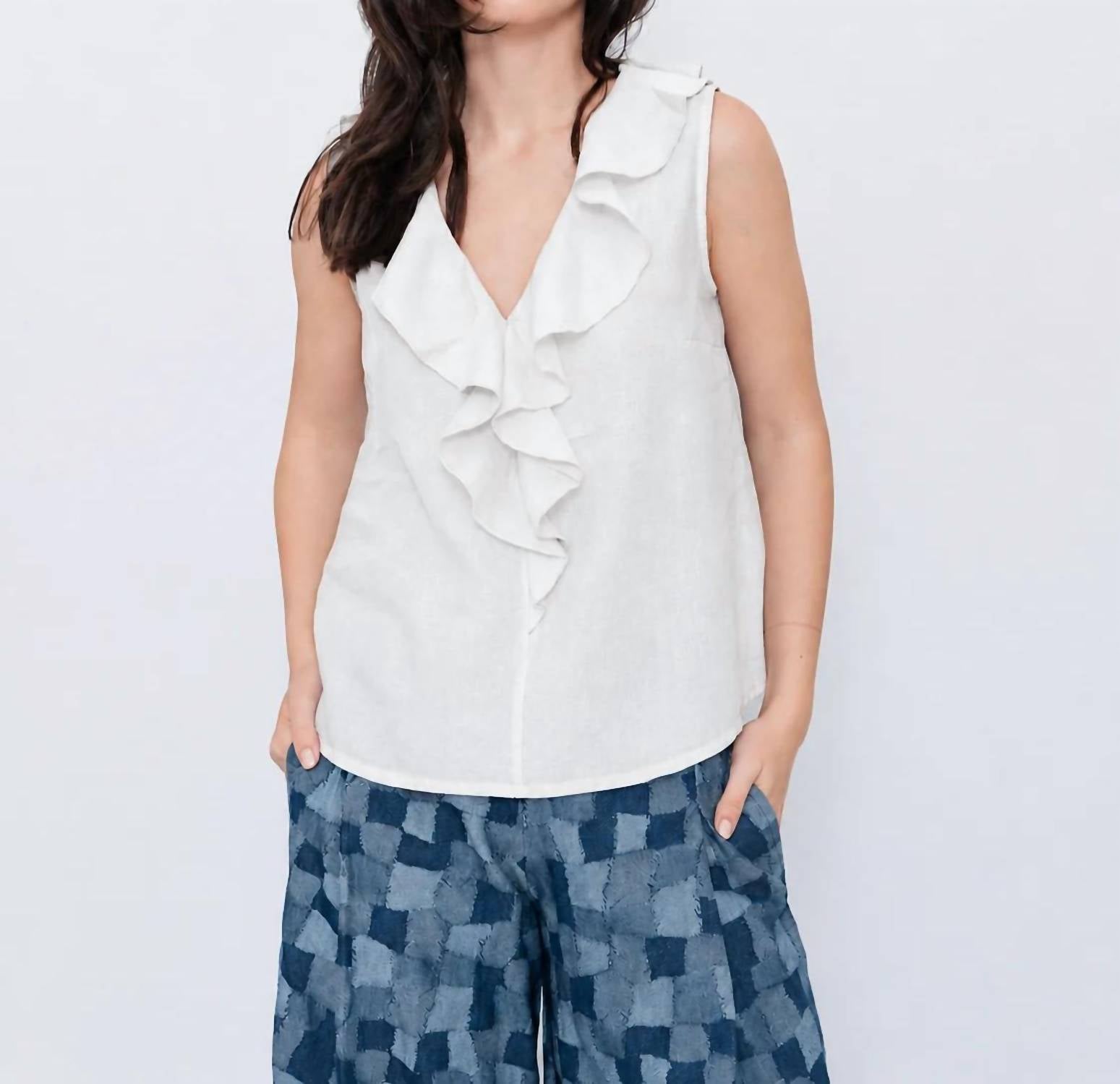 Blueberry - Wave Neck Sleeveless Top