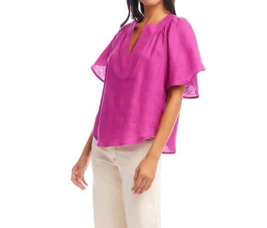Karen Kane - Linen Flutter Sleeve Top