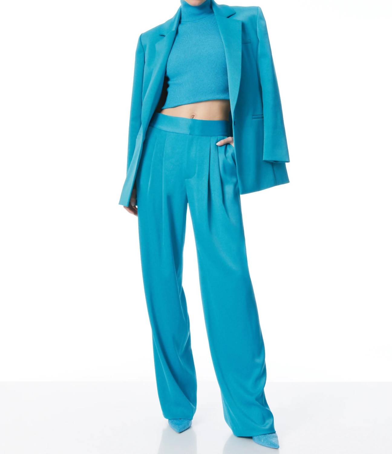 Alice + Olivia - Pleated Satin Pants