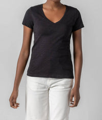 Lilla P - V-Neck Short Sleeve Back Seam Tee