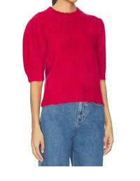 Bobi - Mock Neck Puff Sleeve Sweater Top