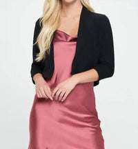 Reneec. - Brushed Knit Cashmere Like Bolero Cardigan