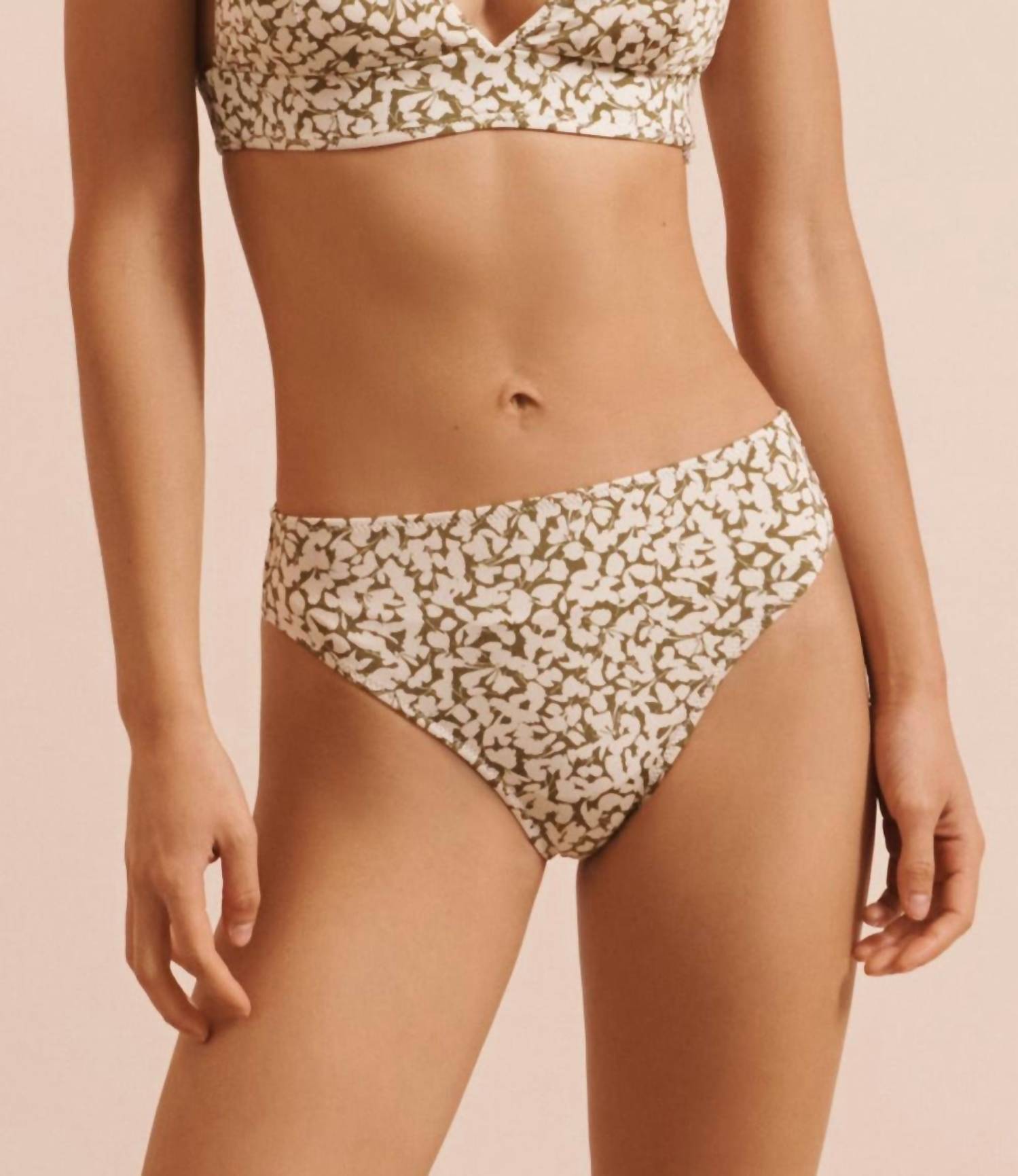 EVARAE Women's Iza Bikini Bottom in ditsy green - women's swimwear