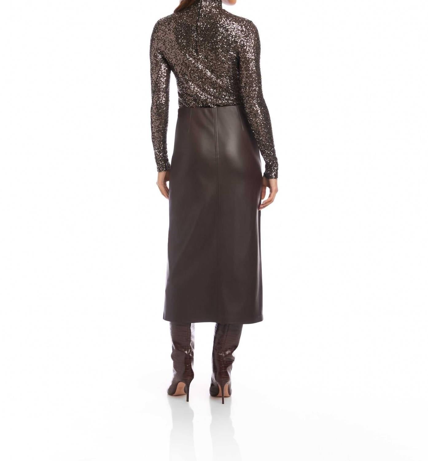 Fifteen Twenty - Kaia Faux Leather Midi Skirt
